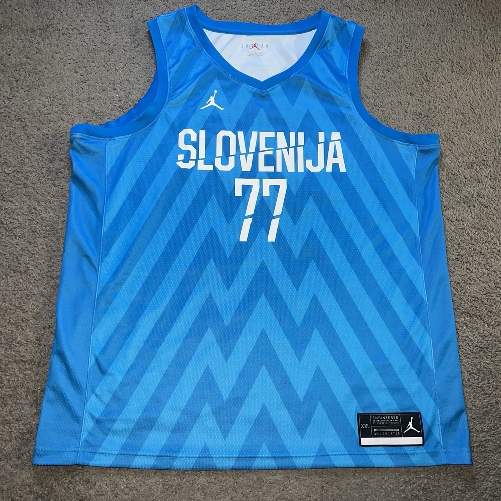 Jordan Slovenia Luka Dončić #77 Men's Basketball Jersey Blue XXL NWOT